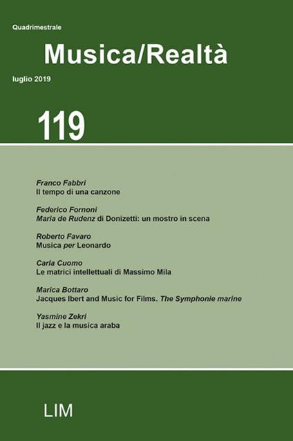 Musica/realtà (2019). Vol. 119: Luglio. - copertina