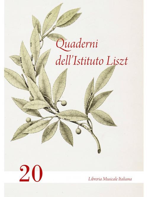 Quaderni dell'Istituto Liszt. Vol. 20 - copertina