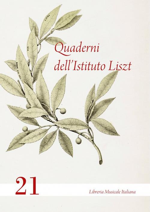 Quaderni dell'Istituto Liszt. Vol. 21 - copertina