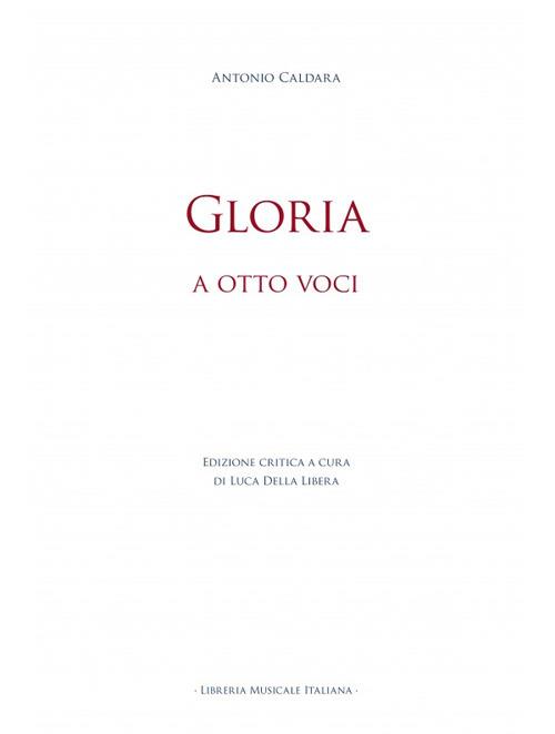 Gloria. A otto voci. Ediz. bilingue - Antonio Caldara - copertina