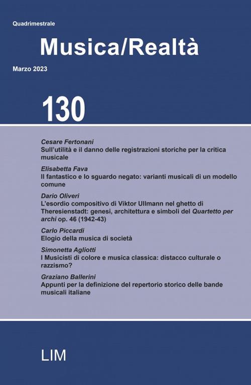Musica/realtà (2023). Vol. 130: Marzo - copertina