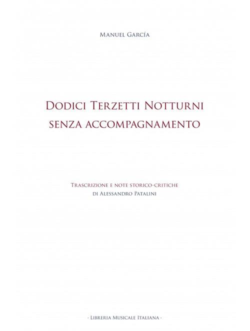Dodici terzetti notturni senza accompagnamento - Manuel Garcia - copertina