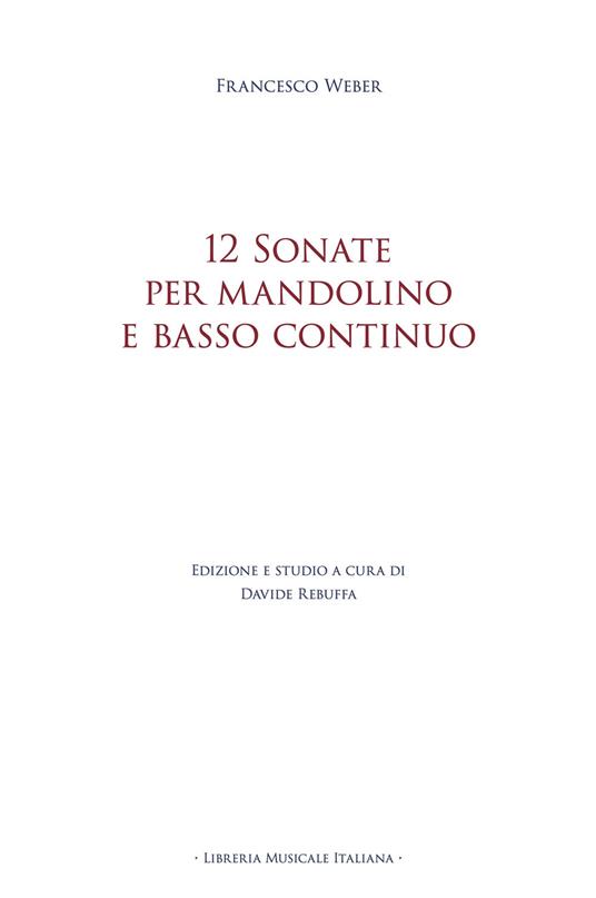 12 sonate per mandolino e basso continuo - Francesco Weber - copertina