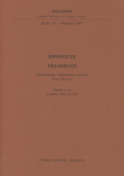 Ipponatte. Frammenti - Enzo Degani - copertina