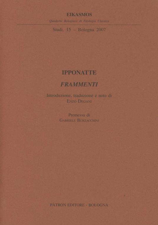 Ipponatte. Frammenti - Enzo Degani - copertina