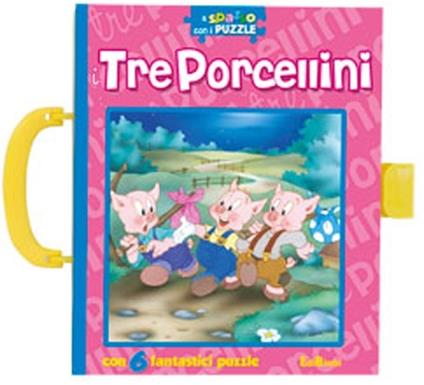 I tre porcellini. A spasso con i puzzle. Libro puzzle. Ediz. illustrata - copertina
