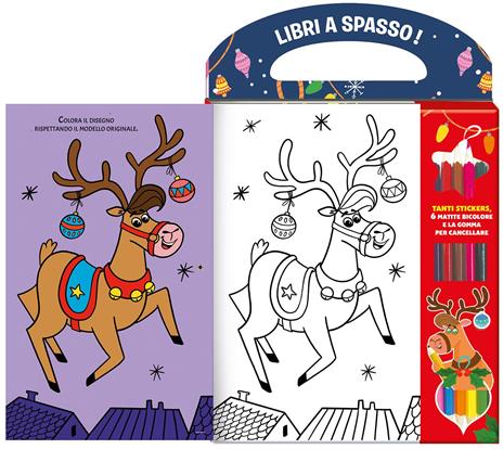 Evviva il Natale! Libri a spasso! Ediz. a colori. Con 6 matite bicolore. Con matite bicolore. Con Adesivi - 2