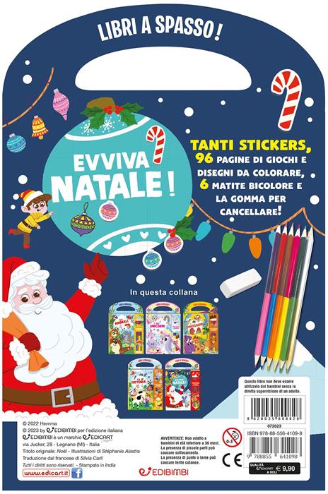 Evviva il Natale! Libri a spasso! Ediz. a colori. Con 6 matite bicolore. Con matite bicolore. Con Adesivi - 4