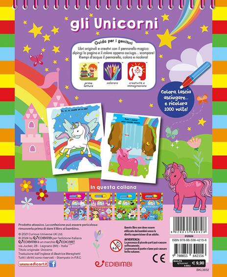 Gli unicorni. Magicolor. Ediz. a spirale. Con il magico pennarello ad acqua - 3