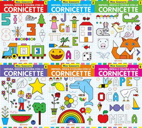 Impara, gioca e colora con le cornicette. Mini cornicette. Ediz. a colori - copertina