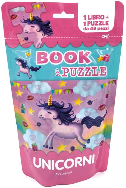 Unicorni. Book&puzzle. Ediz. illustrata. Con puzzle - copertina