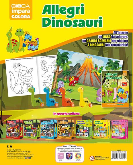 Allegri dinosauri. Ediz. a colori. Con 4 dinosauri. Con scenario - 3
