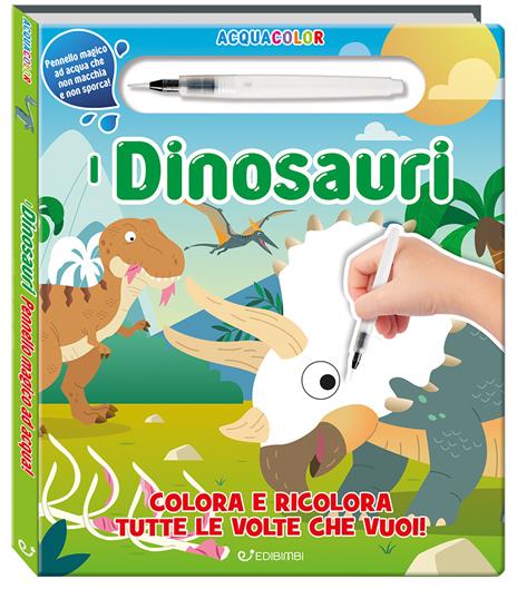 I dinosauri. Acquacolor. Ediz. illustrata. Con pennello ad acqua - copertina