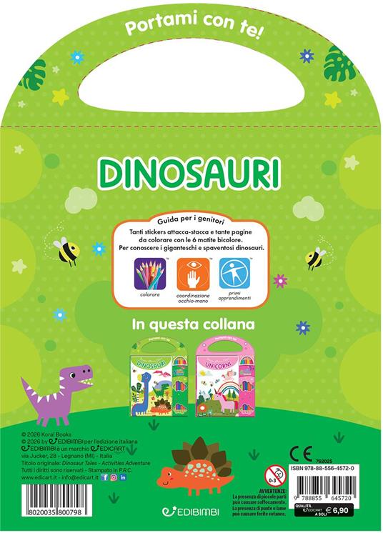 I dinosauri. Disegna attacca colora. Con 6 matite bicolore - 3