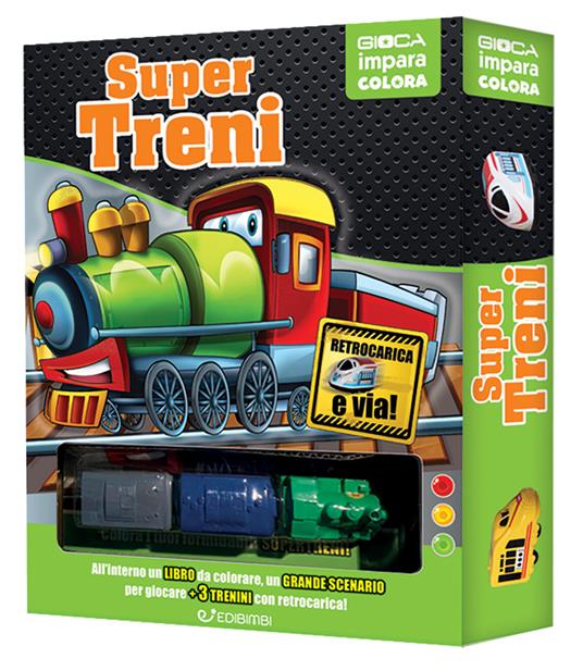 Super treni. Ediz. a colori. Con scenario. Con 3 trenini - copertina