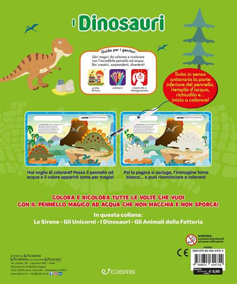 I dinosauri. Acquacolor. Ediz. illustrata. Con pennello ad acqua - 3