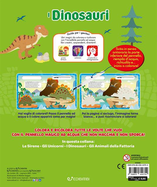 I dinosauri. Acquacolor. Ediz. illustrata. Con pennello ad acqua - 3