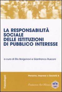La responsabilità sociale delle istituzioni di pubblico interesse - copertina