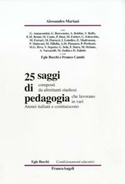 Venticinque saggi di pedagogia - Alessandro Mariani - copertina