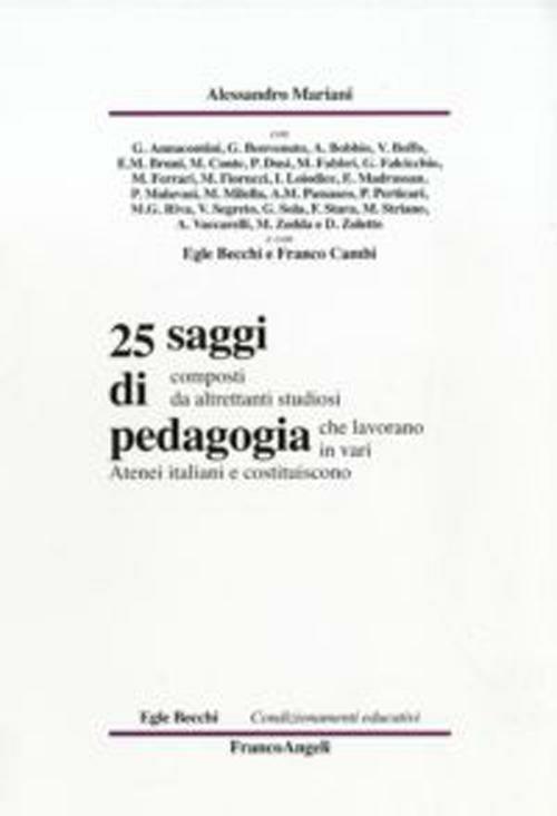 Venticinque saggi di pedagogia - Alessandro Mariani - copertina