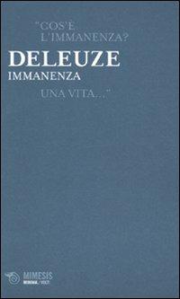 Immanenza - Gilles Deleuze - copertina