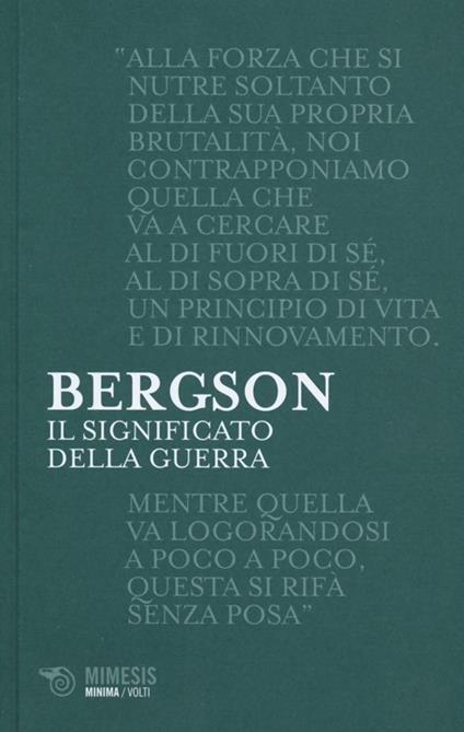 Il significato della guerra - Henri Bergson - copertina