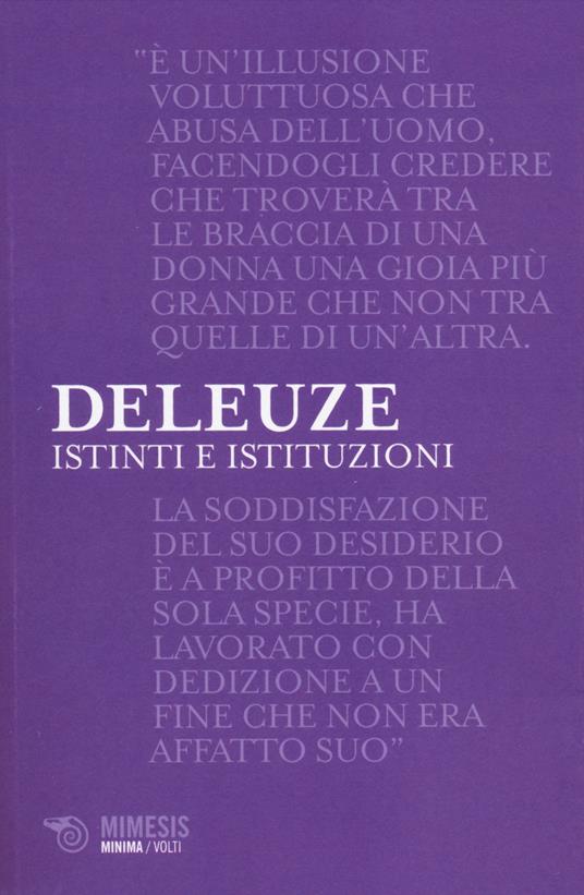 Istinti e istituzioni - Gilles Deleuze - copertina