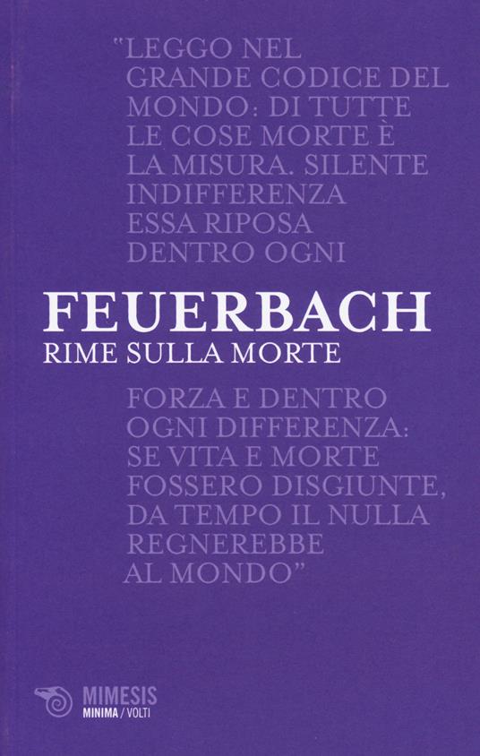 Rime sulla morte. Testo tedesco a fronte - Ludwig Feuerbach - copertina