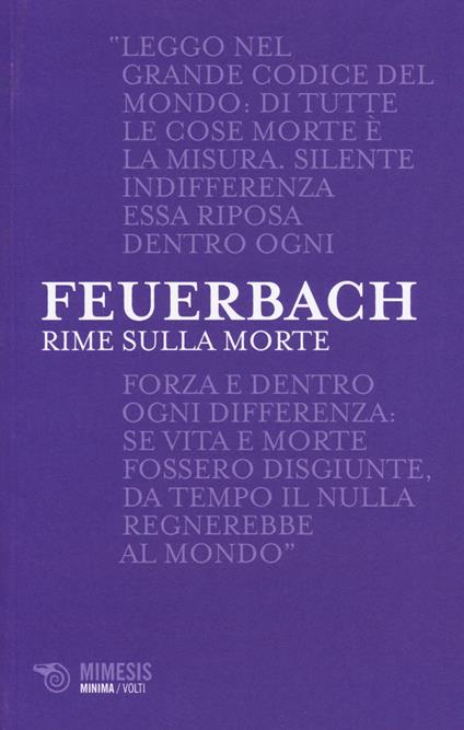 Rime sulla morte. Testo tedesco a fronte - Ludwig Feuerbach - copertina