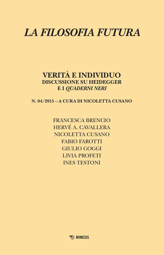 La filosofia futura (2015). Vol. 4 - copertina