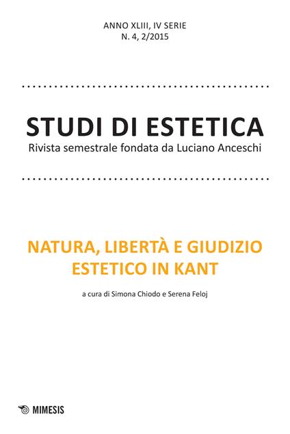 Studi di estetica (2015). Vol. 2: Natura, libertà e giudizio estetico in Kant. - copertina