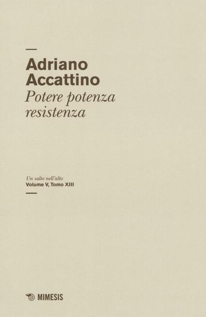 Un salto nell'alto. Vol. 5\13: Potere potenza resistenza. - Adriano Accattino - copertina