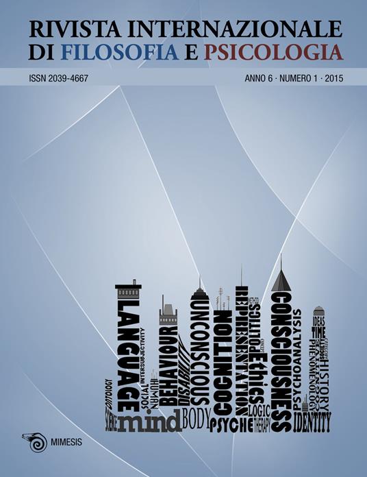 Rivista internazionale di filosofia e psicologia (2015). Vol. 1 - copertina