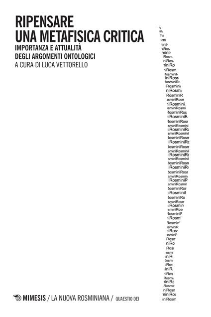 Ripensare una metafisica critica. Importanza e attualità degli argomenti ontologici - copertina