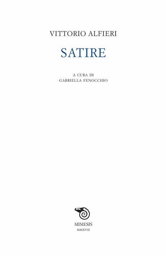 Satire - Vittorio Alfieri - copertina