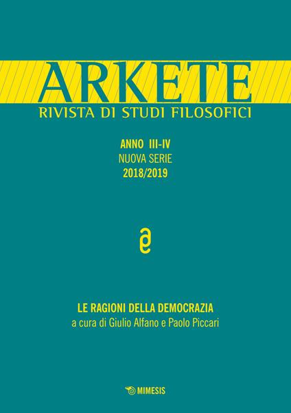 Arkete. Rivista di studi filosofici (2018-2019). Vol. 3-4 - copertina