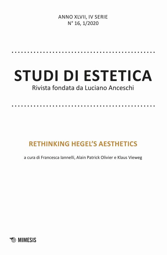 Studi di estetica (2020). Vol. 1: Rethinking Hegel's aesthetics. - copertina