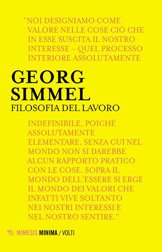 Filosofia del lavoro - Georg Simmel - copertina