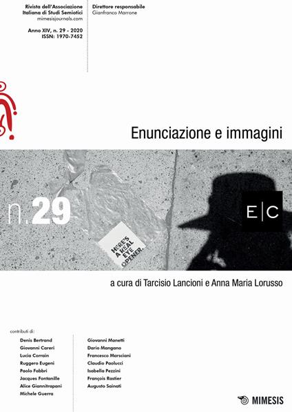 E/C. Enunciazione e immagini (2020). Vol. 29 - copertina