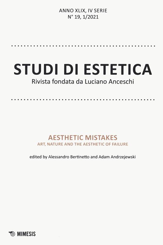 Studi di estetica (2021). Vol. 1: Aesthetic mistakes. Art, nature and the aesthetic of failure. - copertina