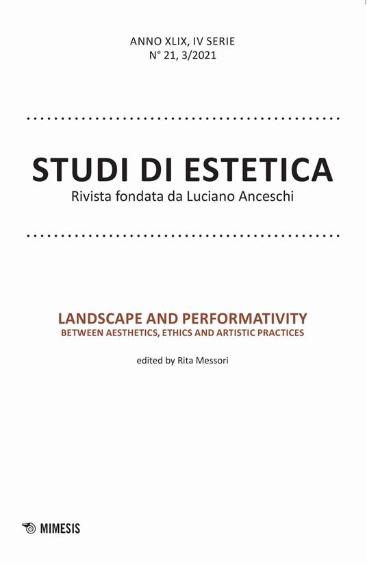 Studi di estetica. Ediz. italiana e inglese (2021). Vol. 3: Landscape and performativity. Between aesthetics, ethics and artistic practices - copertina