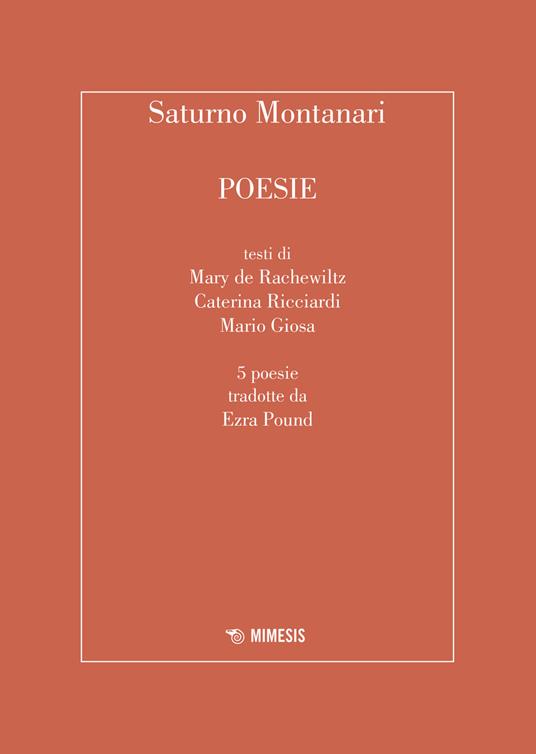 Poesie - Saturno Montanari - copertina