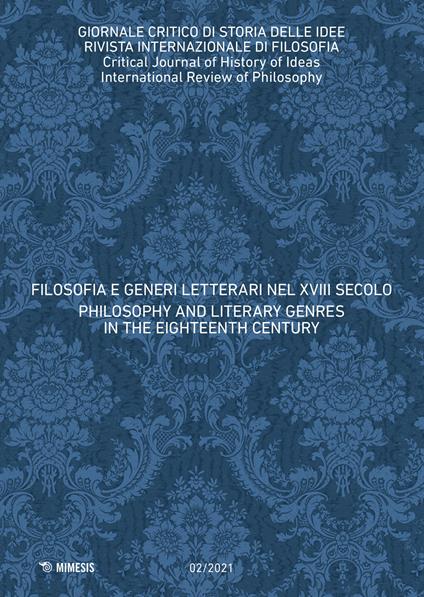 Giornale critico di storia delle idee (2021). Vol. 2: Filosofia e generi letterari nel XVIII secolo-Philosophy and literary genres in the eighteenth century - copertina