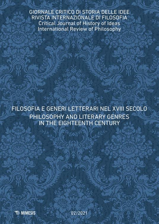 Giornale critico di storia delle idee (2021). Vol. 2: Filosofia e generi letterari nel XVIII secolo-Philosophy and literary genres in the eighteenth century - copertina