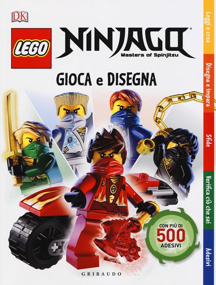 Gioca e disegna. Lego Ninjago. Masters of Spinjitsu. Con adesivi. Ediz. a colori - copertina