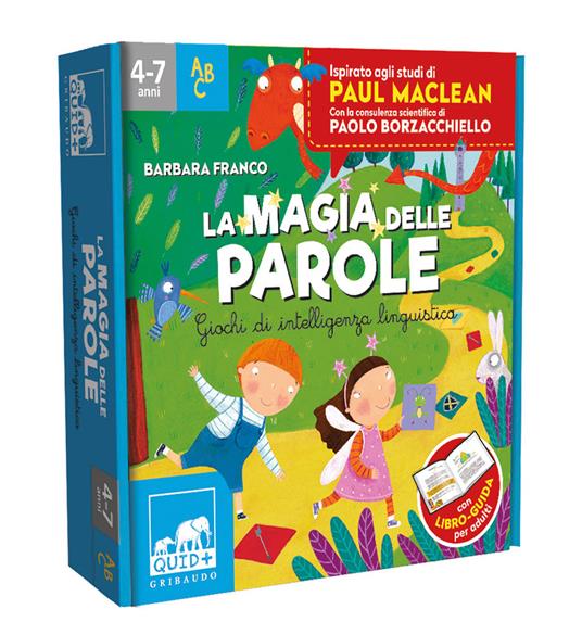 La magia delle parole. Giochi di intelligenza linguistica. Ediz. a colori. Con dado. Con 4 pedine. Con 6 tessere puzzle. Con 64 Carte - Barbara Franco,Paolo Borzacchiello - copertina