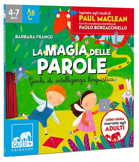 La magia delle parole. Giochi di intelligenza linguistica. Ediz. a colori. Con dado. Con 4 pedine. Con 6 tessere puzzle. Con 64 Carte - Barbara Franco,Paolo Borzacchiello - 2