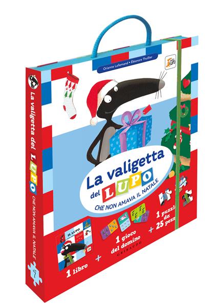 La valigetta del lupo che non amava il Natale. Amico lupo. Ediz. a colori. Con gioco del domino. Con puzzle - Orianne Lallemand - copertina