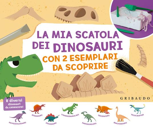 La mia scatola dei dinosauri con 2 esemplari da scoprire. Ediz. illustrata. Con 2 dinosauri. Con gadget - copertina