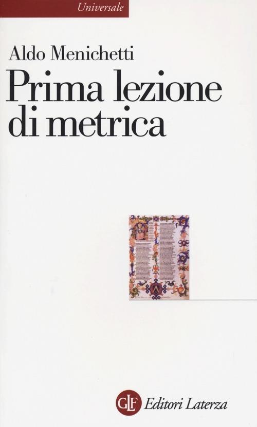 Prima lezione di metrica - Aldo Menichetti - copertina